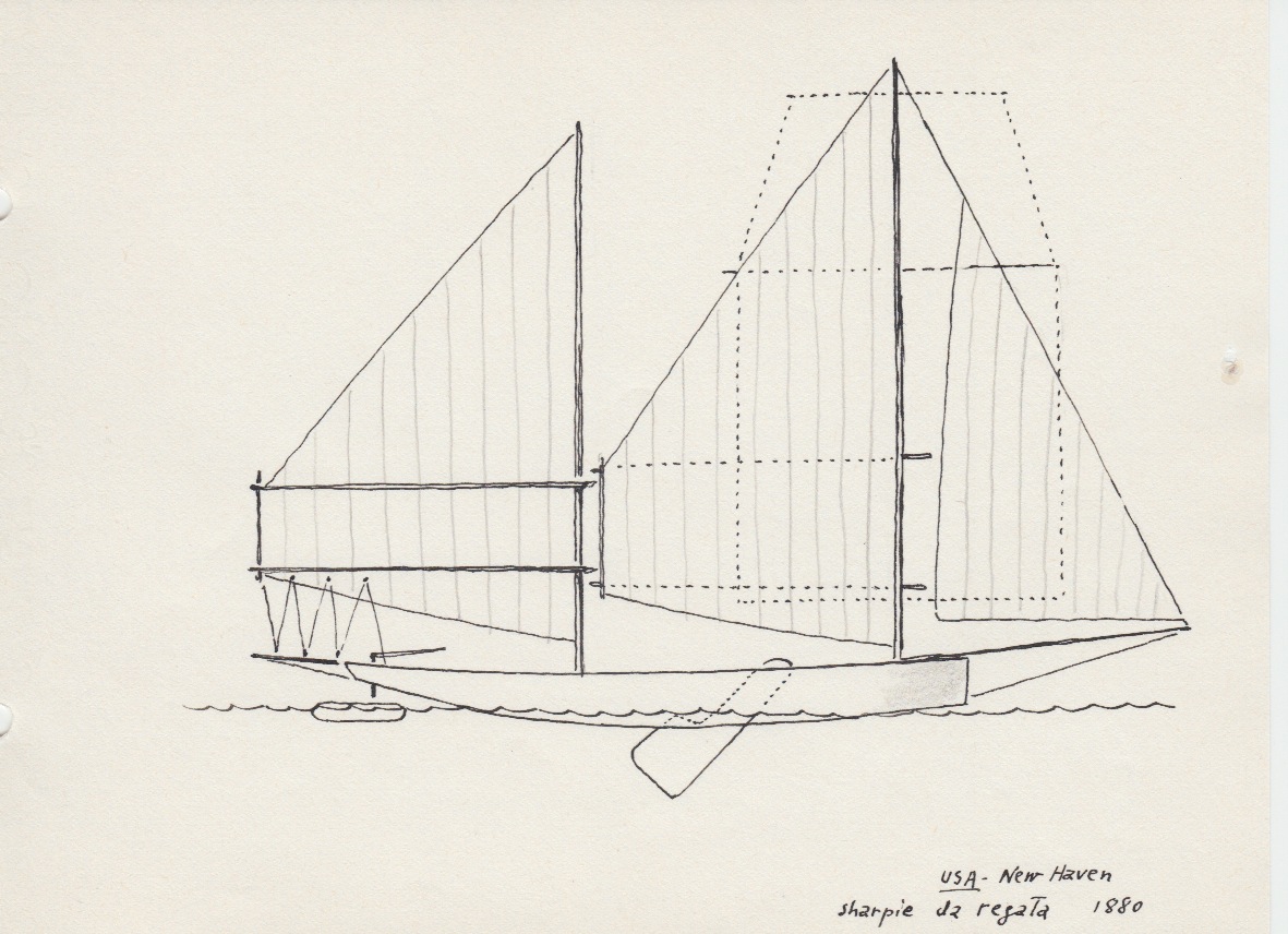 159 USA - New Haven - sharpie da regata - 1880